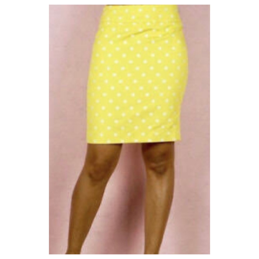 Yellow polka dot pencil skirt